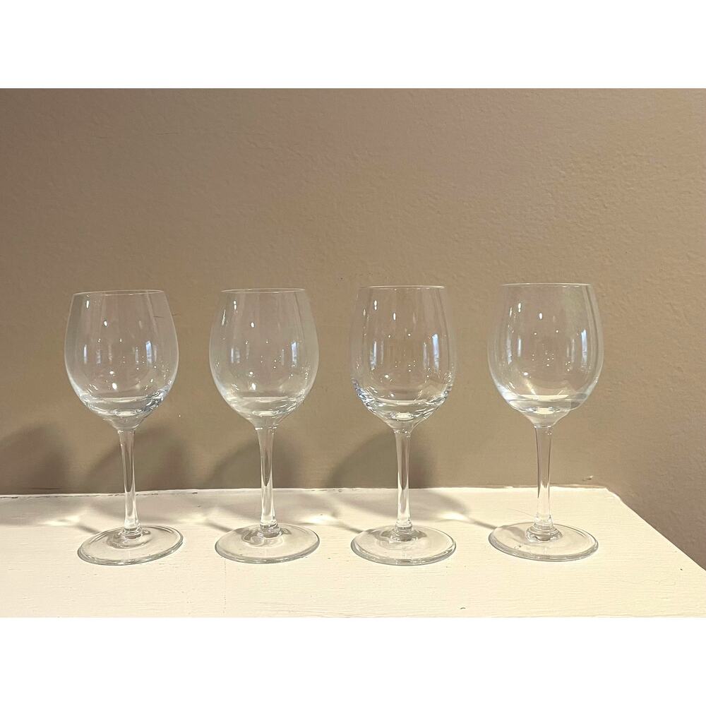 Vintage Clear Glass Cordial Glasses / Mini Wine Glasses, Set of 4